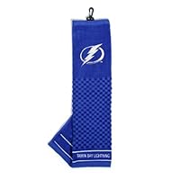 Team Golf NHL Tampa Bay Lightning Besticktes Golf-Handtuch, Besticktes Golf-Handtuch, Kariertes Scrubber-Design, gesticktes Logo