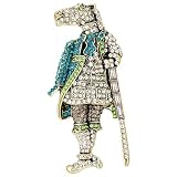 Spilla a forma di scudo del centauro in stile retrò, con strass, corpetto completo di strass, accessori per uomini e donne, Metallo Zinco Acrilico