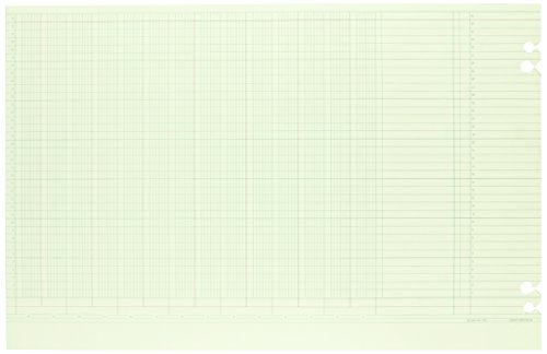 Wilson Jones Green Columnar Sheets, Single Page Format, 14 Columns, 36 Lines Per