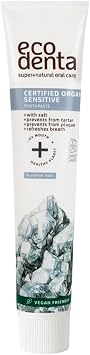 Ecodenta Organic Toothpaste Fluoride Free - Sensitivity Relief Tooth Paste with Salt and Aloe Vera Vegan Friendly 75ml