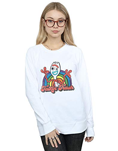 Image of Disney Women's Toy Story 4 Forky Talkin' Trash Sweatshirt White XX-Large