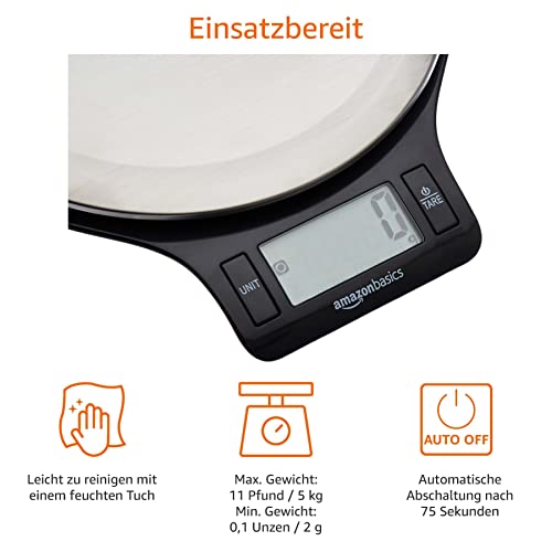 Digitale Küchenwaage von Amazon Basics mit LCD-Anzeige