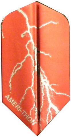 25 Sets #3473 AmeriThon Red/Silver Lightning Bolts Dart Flights