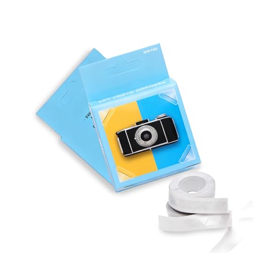 Jeyzuroa 250 Pcs Photo Corners Sticker, Self Adhesive Photograph Mounting for DIY Craft Scrapbook, Personal Journal, Picture Album (Clear)