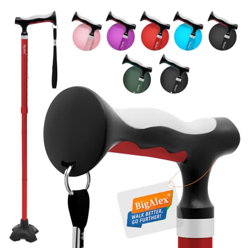 BigAlex Lightweight Collapsible Walking Cane with Large TPR Handle