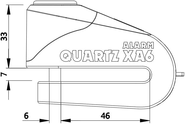 Oxford LK215 Quartz XA6 Alarma Candado de Disco (Pin de 6mm) USB Recargable., Amarillo Negro