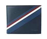 Tommy Hilfiger New Men's Leather Double Billfold Passcase Wallet & Valet/Navy (Navy)