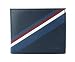 New Tommy Hilfiger Men's Leather Double Billfold Passcase Wallet & Valet / Navy (Navy)