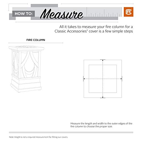 Classic Accessories Terrazzo Water-Resistant 21 Inch Fire Column Cover, Patio Furniture Covers #TOP2