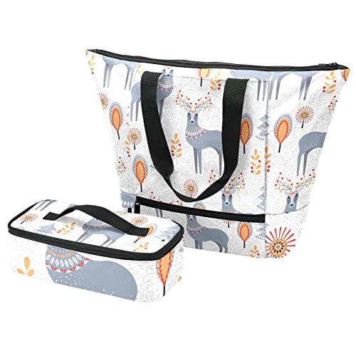 Sacs isolants de repas avec grand sac fourre tout cerf pour conserver votre dejeuner