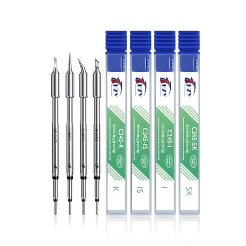 Image of C210 /C245 /C115 Universal Pencil Soldering Iron Tips for T210 /T245 /T115 Replacement for Mini Portable Micro Solder Pen Various Models Rework Stations Tool Soldering Accessories (HZY C245-4PCS)
