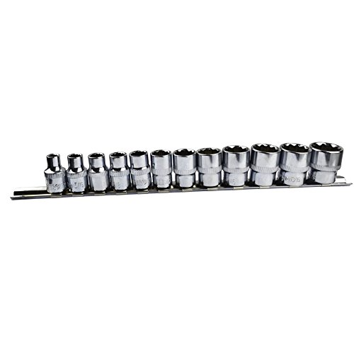 AB Tools 12pc Imperial SAE AF 1/4" - 7/8" Sockets 12 Point On Rail Shallow 3/8" dr AT946