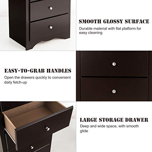 Giantex 6 Drawer Chest Wooden Dresser Clothes Organizer Bedroom, Hallway, Entryway Furniture Tall Storage Cabinet (Brown) #TOP4