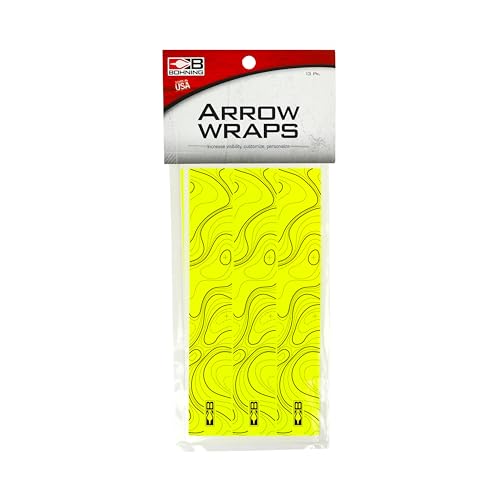 Envolturas de flecha de 7 pulgadas Bohning XS amarillo neón para arquería de precisión 2