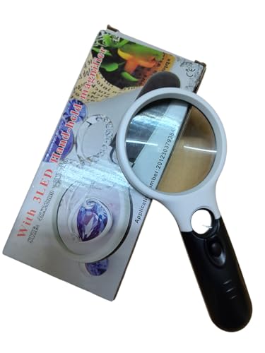 Image of JGG 3X75 MM HD LED Magnifying Glass Black and White