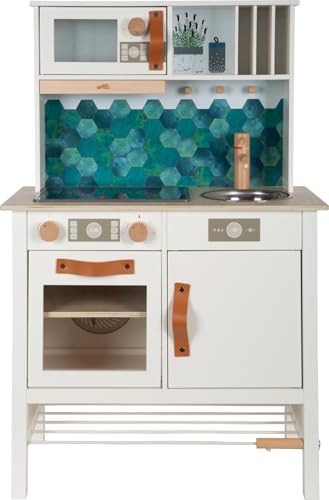 Image of small foot Children's White inchTasty inch Wooden with Light and Sound Effects and 5 Kitchen Accessories, from 3 Years, 12673, Colourful