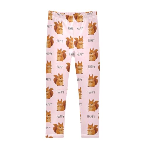 Cute Squirrel Happy Girls Leggings Athletic Pants Tights Stretch Bottom