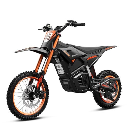 RiderX Electric Dirt Bike for Adults Teens, 3000W Brushless 220Nm Motor - 45°...