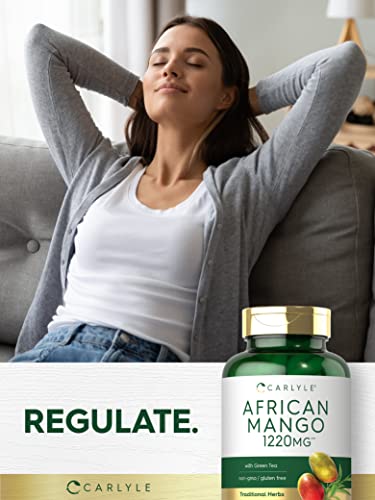 African Mango Supplement 1220Mg | 180 Capsules | With Green Tea Extract | Non-Gmo, Gluten Free | By Carlyle #TOP5