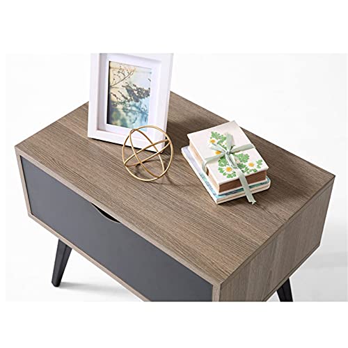 Table de nuit avec tiroir compacte et design moderne en bois - 7
