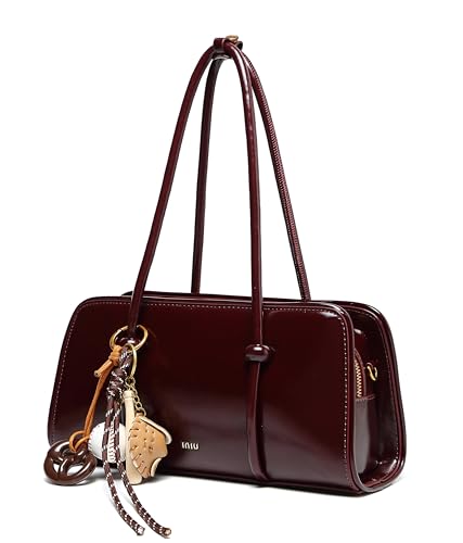Bolsa de ombro feminina, bolsa espaçosa com vários bolsos, bolsa tiracolo feminina, bolsa moderna, alça superior, bolsa de ombro, Borgonha, 787 cubic centimeters