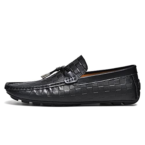 Mens Loafers Shoe Round Toe Penny Loafers Plaid Round Toe Slip Resistant Anti-Slip Lightweight Casual Slip-ons4