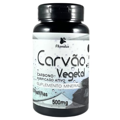 Carvão Vegetal 500mg 60 Comprimidos Naturais Digestão Gases Intestinais, Fitonatus