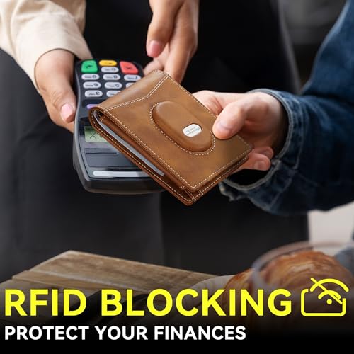 furid Leather Wallet for Samsung Galaxy SmartTag2: Slim Minimalist Wallet Compatible with Samsung Tracker Tag - RFID Blocking Bifold Wallet 2 ID Window3