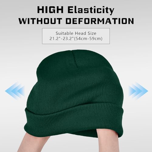 Image of ZOORON Beanie for Men Women Warm Winter Hat Unisex Soft Knit Cuffed Beanie