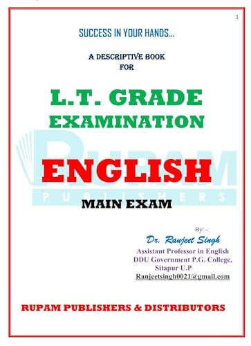 Image of A Complete Book for English LT Grade Main Exam by Dr. Ranjeet Singh | Useful for GIC Lecturer Mains