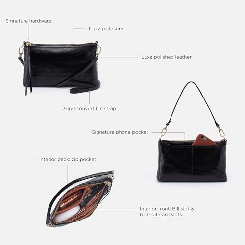 HOBO Darcy Convertible Leather Crossbody Bag with Removable Strap - Leather Shoulder Bag & Wristlet with 6 Card Slots, Bill Slot & Exterior Phone Pocket - Natural by HOBO - Image 8