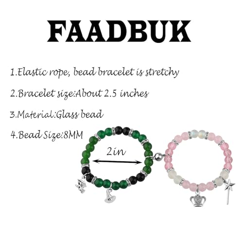 FAADBUK Elphaba and Glinda Fan Gift Elphaba Glinda Lover Gift Witch Beaded Bracelet Set for Her2