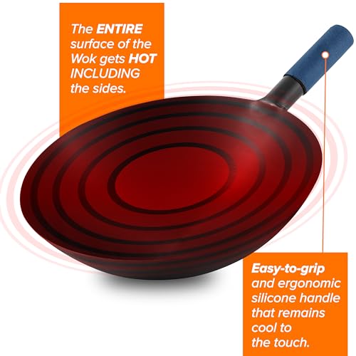 Nuwave Mosaic Induction Wok, Precise Temp Controls from 100°F to 575°F in 5°F, Wok Hei, Infuse Complex Charred Aroma & Flavor, 3 Watts 600,900 & 1500, Authentic 14-inch Carbon Steel Wok Included,Black by Nuwave - Image 4