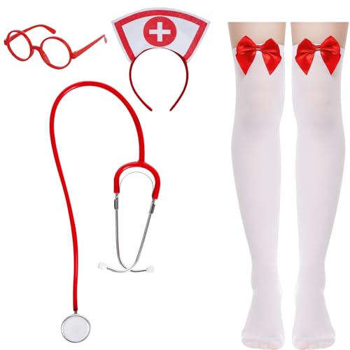 Kostümset Krankenschwester,Krankenschwester Kostüm Halloween,Krankenschwester zubehör Set,Krankenschwester Kostüm Karneval,mit...
