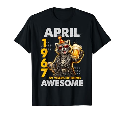 59th Birthday Raccoon Beer April 1967 Vintage 59 Years Old T�V���c