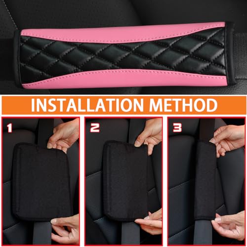 image for Mandark 2PCS Car Seat Belt Covers, Soft Leather Vehicle Seatbelt Strap