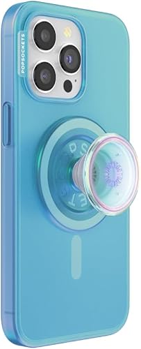 PopSockets Funda para iPhone 15 Pro Max con agarre redondo para teléfono compatible con MagSafe, funda para iPhone 15 Pro Max, compatible con carga