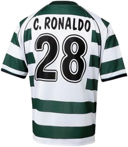 Ronaldo #28 Retro Men’s Soccer Jersey Fan Edition – Short & Long Sleeve Casual Shirt – Home 2002/03