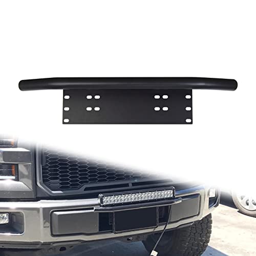 RIGIDON 23 Pouces Support Universel de Plaque D'immatriculation Pare-Chocs Avant Barre LED et Phare de Travail Support de Fixation de Plaque D'immatriculation pour Voiture 4x4 Camion Noir