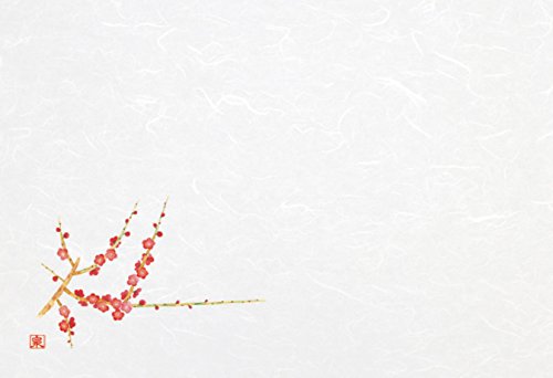 Wakaizumi lacquerware Japanese paper table mat long 3 cun longitudinal Kumoryu Japanese paper laid mat flowers and trees series plum cloud inflow 100 pieces B-26-42