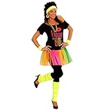 NET TOYS 80er Jahre Neon Stulpen Beinwärmer gelb Aerobic Stutzen Beinstulpen Strümpfe Legwarmer Stulpe Gamasche Damen Kostüm Accessoires