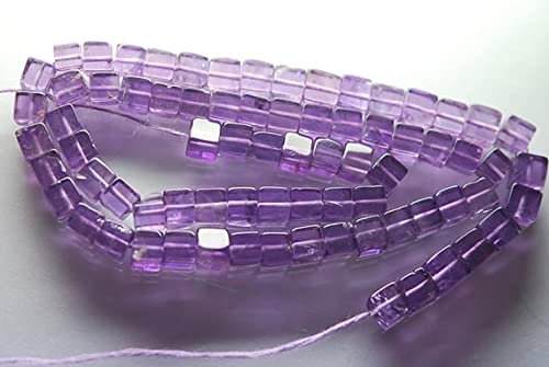 Améthyste violette fine taillée en cube 3D de 5-6mm pour joaillerie artisanale
