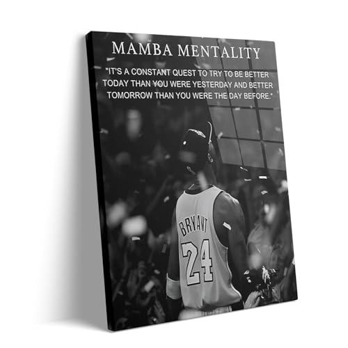 Kobe Bryant Canvas Wall Art Decor - Mamba Mentality Poster