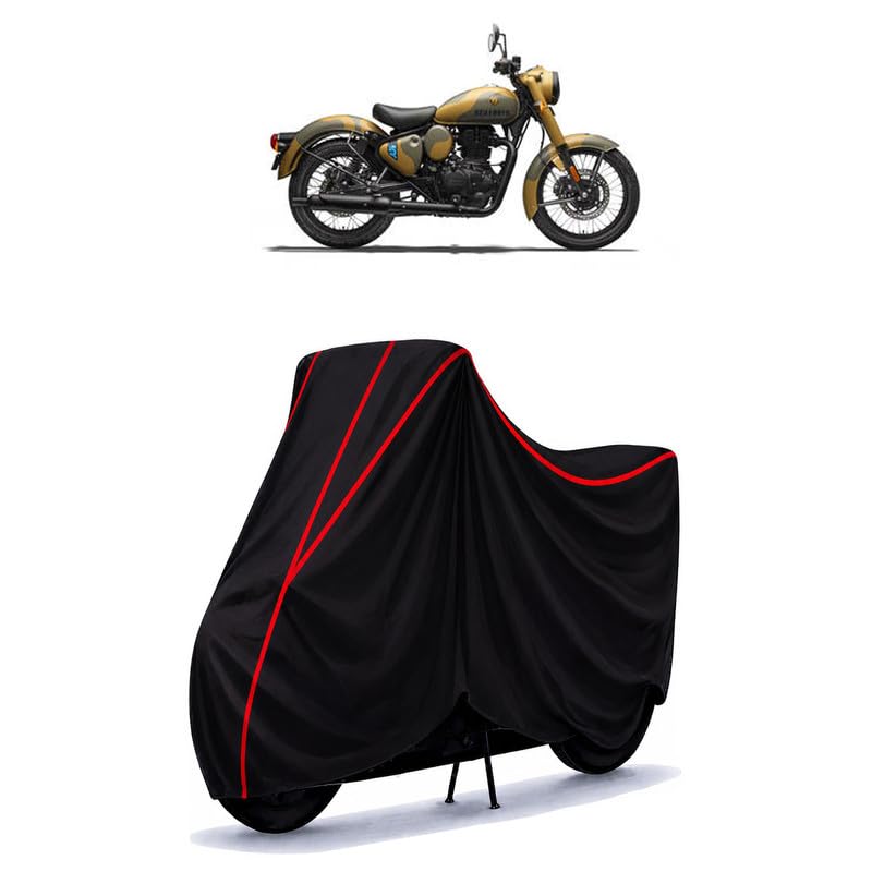 Image of Classic 350 Signals Water Resistant Bike Cover for All Motorcycles & Rain | Heavy Duty Taffeta Fabric | UV Protection, Dustproof, Scratchproof | All Weather Two Wheeler Body Cover with Elastic Bottom