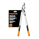Fiskars DualAction Astschere, 2-in-1-Astschere mit Dual-Schneidmodi, S-Modus für präzise Scheren für Stiele, L-Modus für Kraft durch Äste, reibungsarme Stahlklinge, 5,1 cm Schnittkapazität