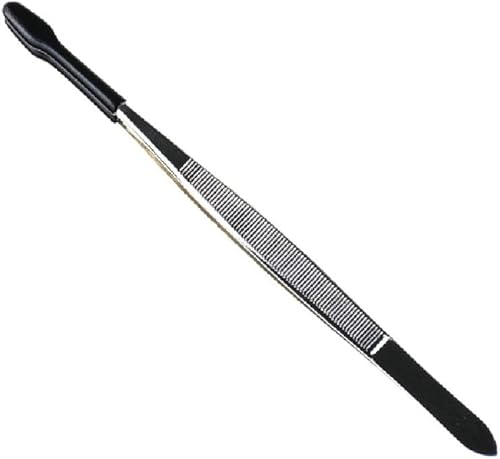 Pinzas de acero inoxidable ligeras y planas para pinzas de cabeza, pinzas con punta de goma para sellos, monedas, joyas, laboratorio, pasatiempos,