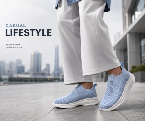 Image of Kraasa Trial Running Shoes with Lightweight Memory Insole | Breathable, Anti-Skid Knit Sneaker, Walking & Gym Shoes