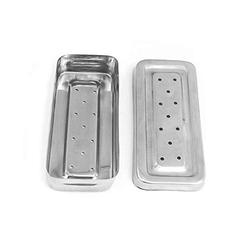 Image of G.S 17x7x3 Cm Instruments Box Perforated Stainless Steel Holloware Tray Box