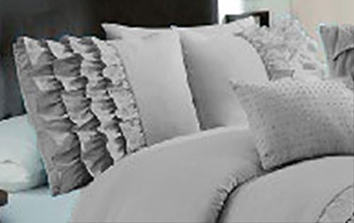 Ultra Soft Solid Half Ruffle Pillow Shams Pair 100% Egyptian Cotton 600 Thread Count (2 Piece Set) Euro Lavender