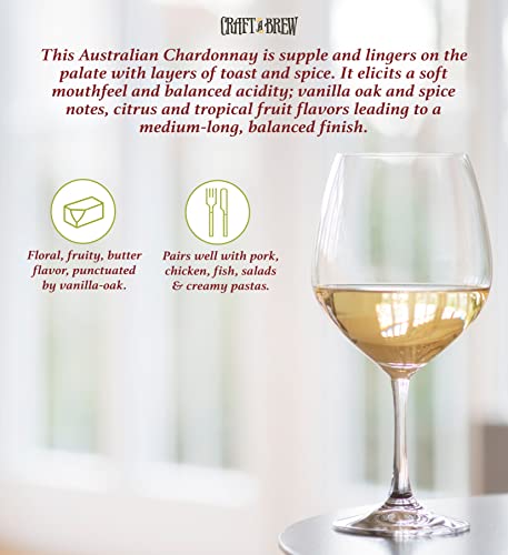 Craft A Brew - Chardonnay Wine Recipe Kit - 1 Gallon - Ingredients for Home Brewing Wine - Wine Making Ingredients and Supplies